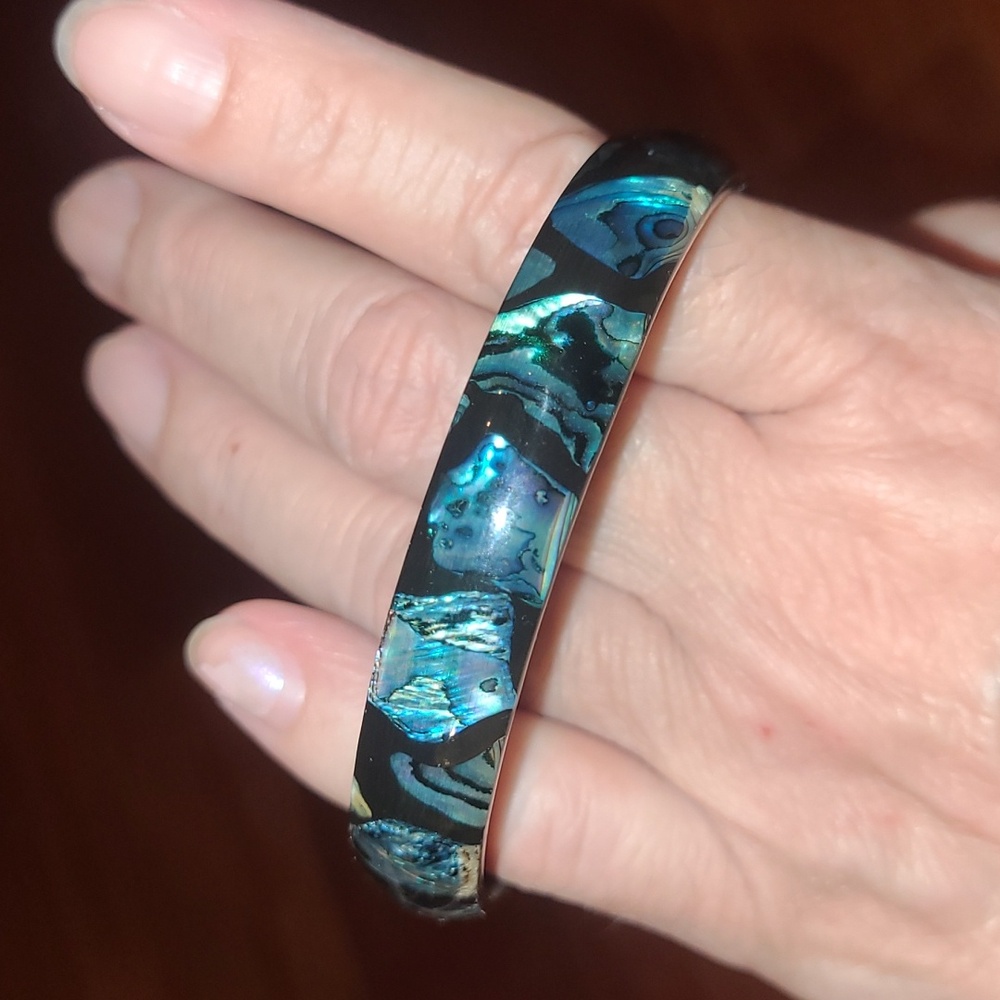 Elegant Paua Shell Abalone Shell Bangle Bracelet … - image 1